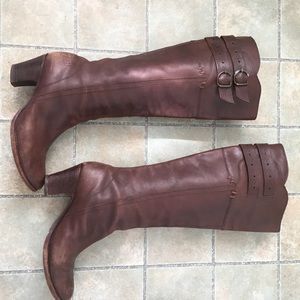 Frye brown knee high boots 10